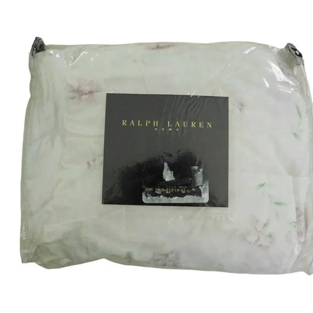NEW Ralph Lauren Twin Solange Bed Skirt Ruffle White Lavender Purple‎ Floral 15